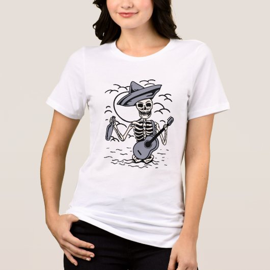 T-shirt En Tri-matière Gothic Raven Skull Witch Aesthetic Tee (Recto)