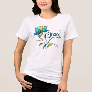 T-shirt En Tri-matière Grace in Bloom" – Inspirational Floral Art Tee