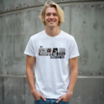 T-shirt En Tri-matière GRAD Bold Type Graduate Four Photos Nom personnali<br><div class="desc">Un cadeau parfait pour les grands. Ce t-shirt gris présente "GRAD" en gros caractères gras avec une photo affichée dans chacune des lettres. Chaque lettre a une ombre de couleur amusante et est personnalisée avec le nom de la diplômée et l'année de graduation. Conception par Moodthology Papery.</div>