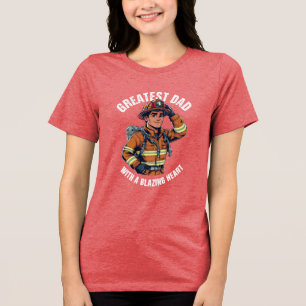 T-shirt En Tri-matière Grand papa avec un héros de pompier de coeur Blazi