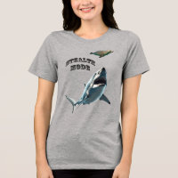 Grand requin blanc traquant un phoque sous l'eau U