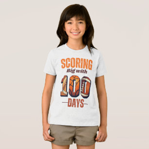 T-shirt En Tri-matière Grand score avec 100 jours d'école Thème sportif