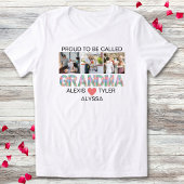 T-shirt En Tri-matière Grandma Brush Stroke 3 Photo Grandchildren Noms