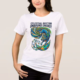 T-shirt En Tri-matière Graphi de Loup Mystique Rythme Céleste Énergie Déb