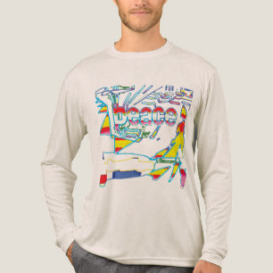 T-shirt En Tri-matière Graphique "Paix" avec design bleu rose jaune