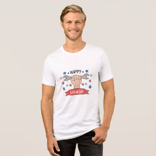 T-shirt En Tri-matière Graphisme de badge coloré pour la fête du Travail