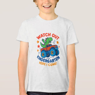 T-shirt En Tri-matière Gravure dans la maternelle - Dino Monster Truck