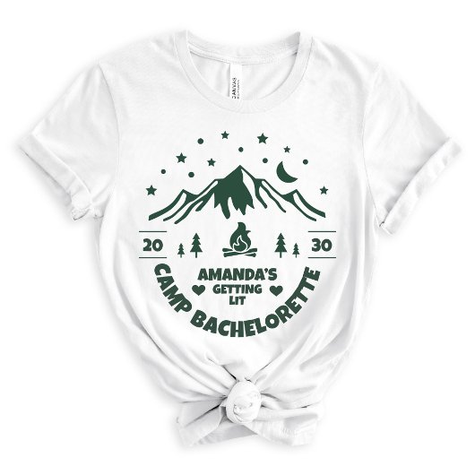 T-shirt En Tri-matière Green Bridesmaid Camping Bachelorette Party