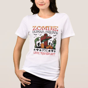 T-shirt En Tri-matière Greffe de foie d'organes humains de zombie Hallowe