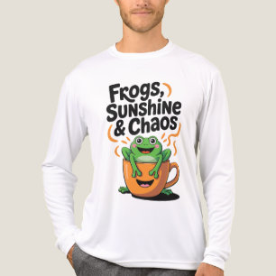 T-shirt En Tri-matière Grenouilles, soleil et chaos - Cute Frog en Coffee