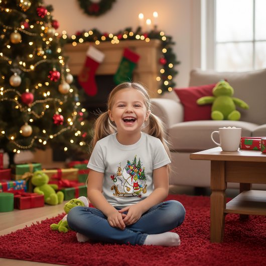 T-shirt En Tri-matière Grinch classique | Grinch & Max avec Sleigh