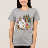 T-shirt En Tri-matière Grinch classique | Grinch & Max avec Sleigh (Recto)