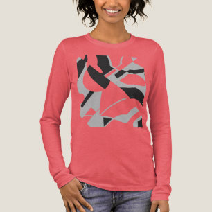 T-shirt En Tri-matière Gris brillant Noir Gras Diagonal Design