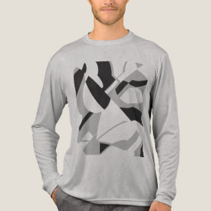 T-shirt En Tri-matière Gris brillant Noir Gras Diagonal Design
