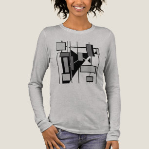 T-shirt En Tri-matière Gris Charbon Noir Formes MCM Look Art Design
