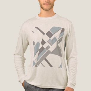 T-shirt En Tri-matière Gris Gris Gras Géométrique Diagonale Cresson MCM L