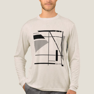 T-shirt En Tri-matière Gris Noir Contemporain Gras Géométrique Abstrait