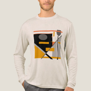 T-shirt En Tri-matière Gris noir orange formes géométriques MCM Look Moti