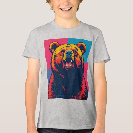 T-shirt En Tri-matière Grizzly Bear Pop Art (Recto)