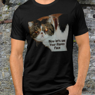 T-shirt En Tri-matière Grognon Chat Grincheux Pas si Heureux Drôle