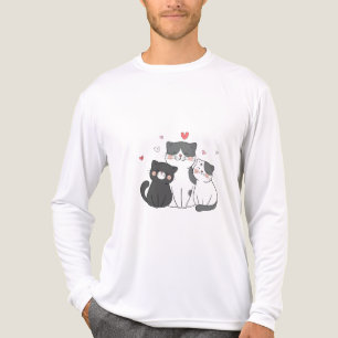 T-shirt En Tri-matière groupe de chats mignons Conception amoureux des