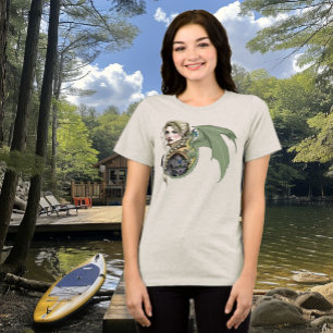 T-shirt En Tri-matière Guerrière Elfe Dragon Fantastique Magique Médiéval