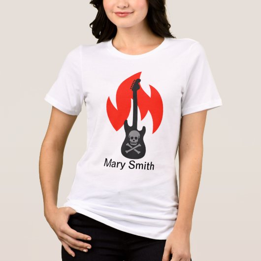T-shirt En Tri-matière Guitare crâne et flamme (Recto)