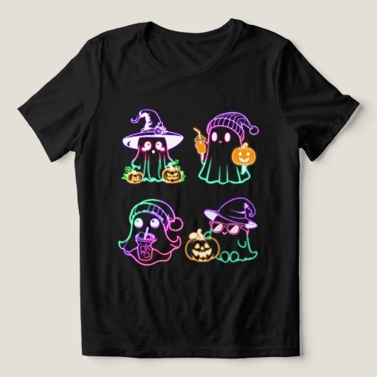 T-shirt En Tri-matière Halloween Boo Neon Ghost (Design Recto)