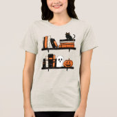 T-shirt En Tri-matière Halloween Books on Shelf Reading Enthusiast  (Recto)