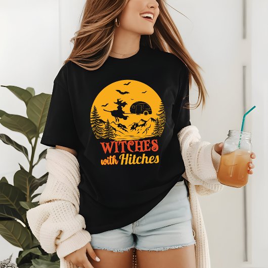 T-shirt En Tri-matière Halloween Camping Witch Amusant Moderne