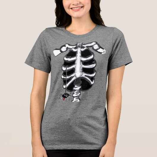 T-shirt En Tri-matière Halloween Cartoon Skeleton Bella Canvas T-shirt (Recto)