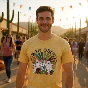T-shirt En Tri-matière Halloween Cowboy Howdy Ghouls Fantômes de la campa
