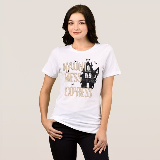 T-shirt En Tri-matière Halloween Éffrayant personnalisé "Haunt Mess Expre (Recto plein)