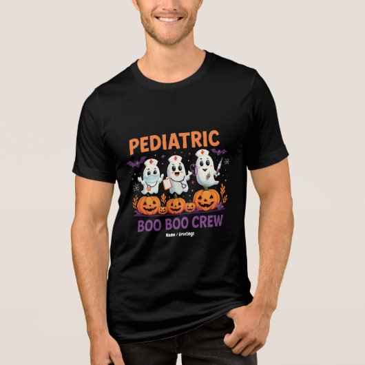 T-shirt En Tri-matière Halloween infirmière pédiatrique Boo Boo Crew Funn (Recto)