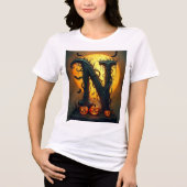 T-shirt En Tri-matière Halloween Letter N Single Tear (Recto)