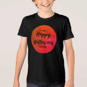 T-shirt En Tri-matière Halloween moderne orange et noir de famille (Recto)