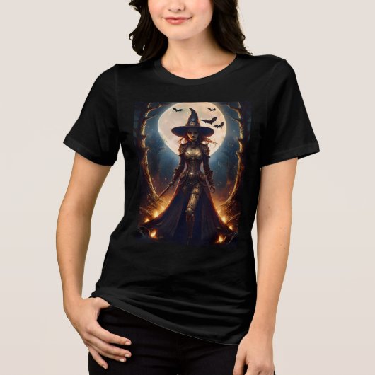 T-shirt En Tri-matière Halloween Steampunk Forest Witch (Recto)