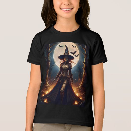 T-shirt En Tri-matière Halloween Steampunk Forest Witch (Recto)