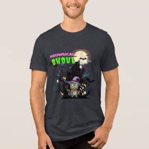 T-shirt En Tri-matière Halloween Zombie Chat "Meowgical Ghoul" Halloween 