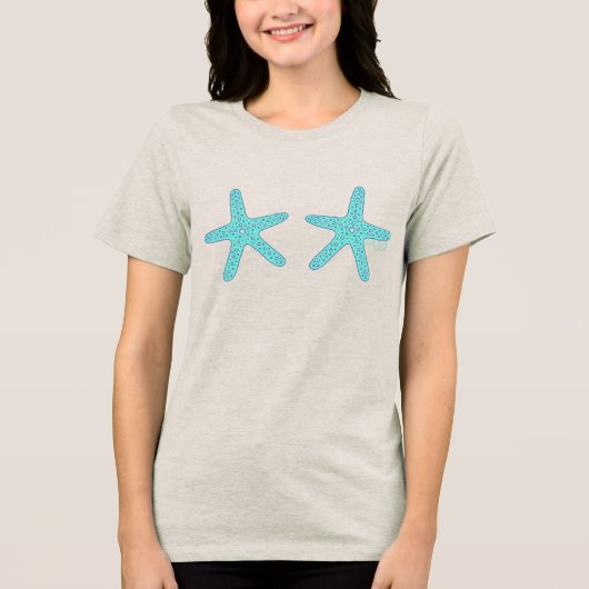 T-shirt En Tri-matière Hand-drawn Teal Starfish  (Recto)