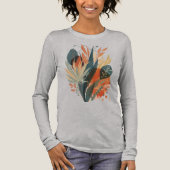 T-shirt En Tri-matière Hand-Painted Plant Tee – Geometric Retro Style (Recto)