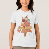 T-shirt En Tri-matière Happy 100 Days of School Ice Cream Groovy Retro  (Recto)