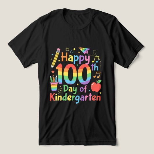 T-shirt En Tri-matière Happy 100th Day of Kindergarten (Design Recto)