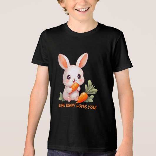 T-shirt En Tri-matière Happy Bunny with Carrot (Recto)