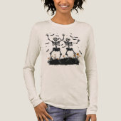 T-shirt En Tri-matière Happy Halloween Dancing Skeletons T-shirt | Drôle (Recto)