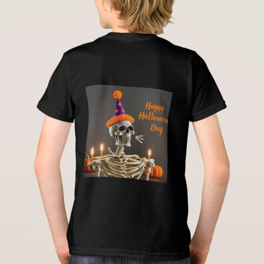 T-shirt En Tri-matière "Happy Halloween T-shirt pour enfants" (Verso)