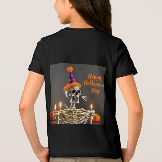 T-shirt En Tri-matière "Happy Halloween T-shirt pour enfants" (Verso)