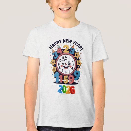 T-shirt En Tri-matière Happy New Year 2026 Countdown Clock (Recto)