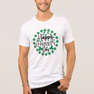 T-shirt En Tri-matière Happy St. Patrick's Day Circle Design-63502