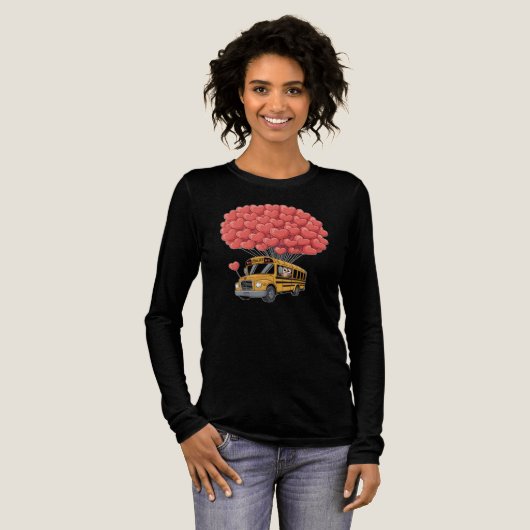 T-shirt En Tri-matière Happy Valentine's Day Bus with Owl (Recto complet)